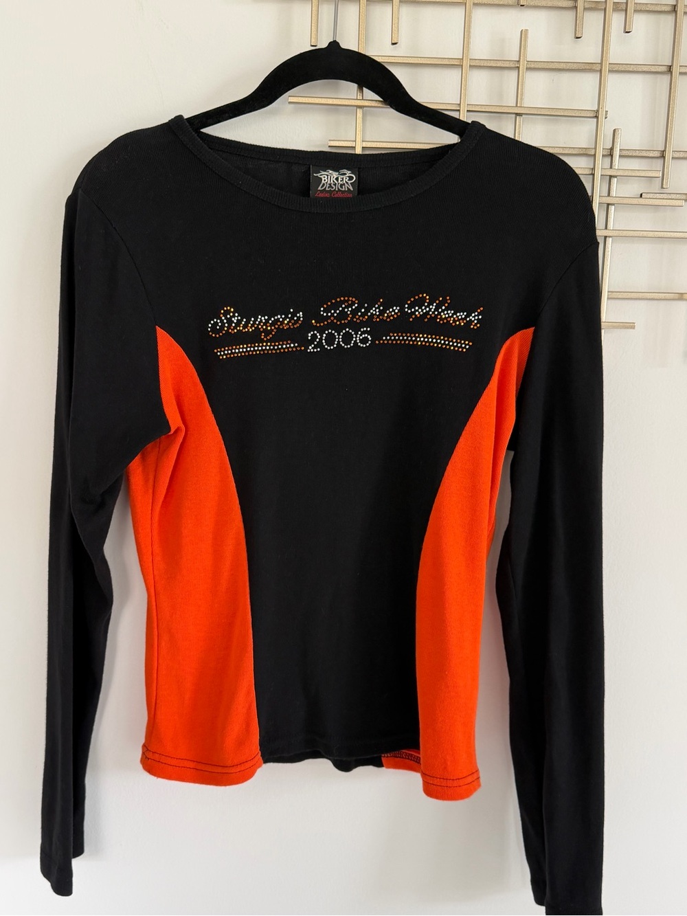 Vintage Y2K Biker Rhinestone Long Sleeve Tee
